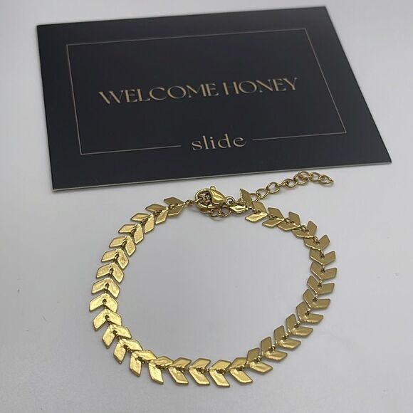 NWT Slide Jewels 14K Gold Chain Ankle Bracelet - Picture 4 of 4